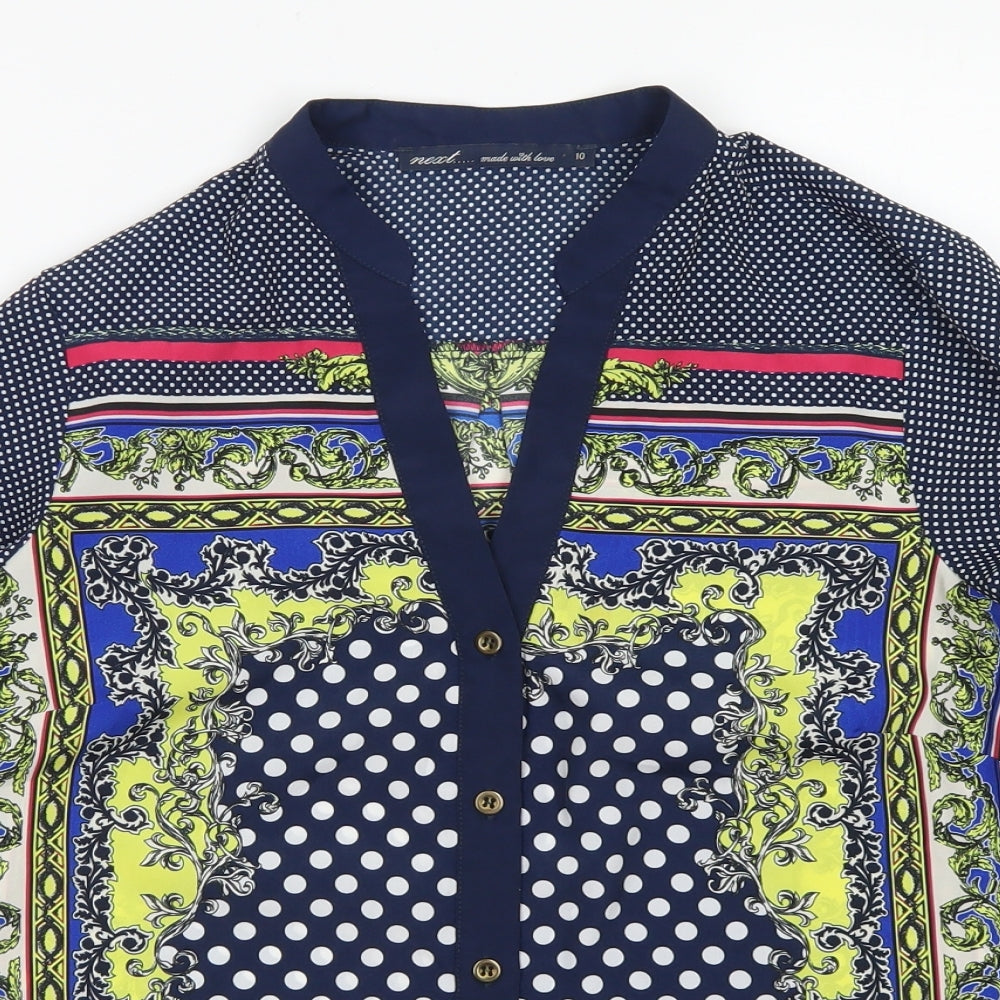 Womens UK Size 10 NEXT Blue Basic Blouse