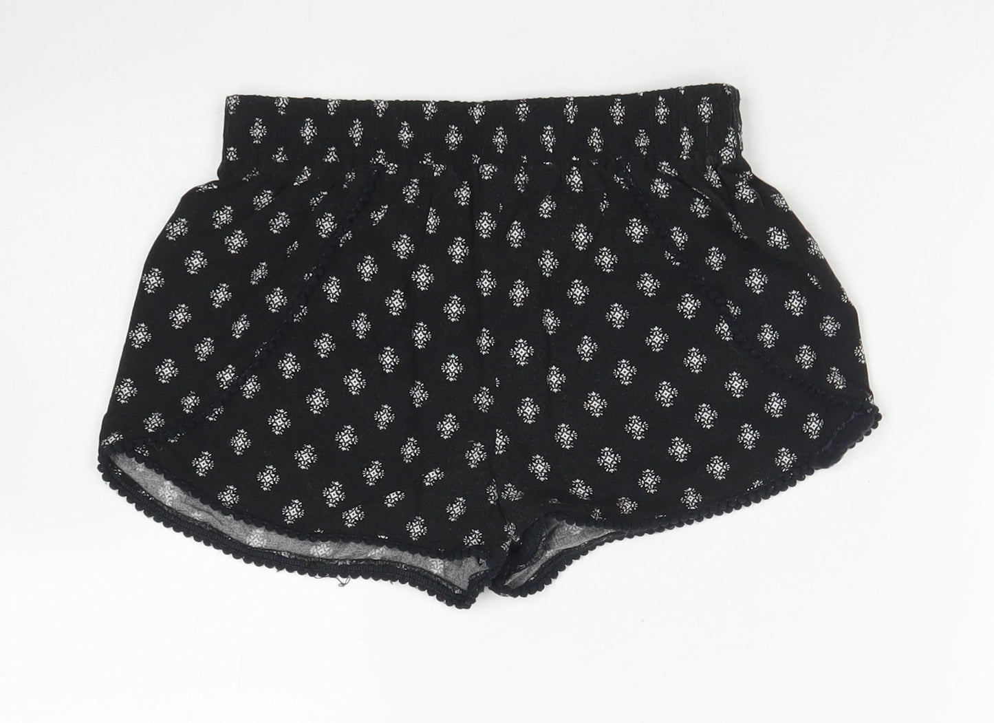 915 Generation Girls Black Paisley Cotton Mom Shorts Size 9 Years  Regular