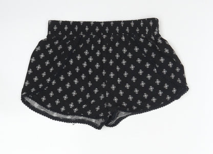 915 Generation Girls Black Paisley Cotton Mom Shorts Size 9 Years  Regular