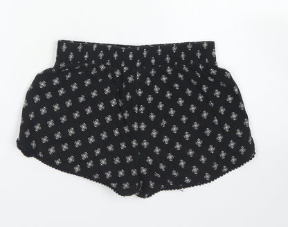 915 Generation Girls Black Paisley Cotton Mom Shorts Size 9 Years  Regular