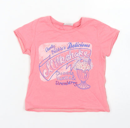 NEXT Boys Pink  Cotton Basic T-Shirt Size 12-18 Months Crew Neck