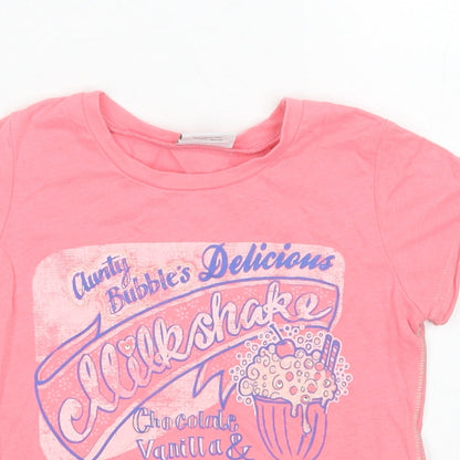 NEXT Boys Pink  Cotton Basic T-Shirt Size 12-18 Months Crew Neck