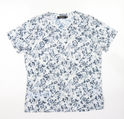 Womens UK Size L Cerulean Collection Blue Basic T-Shirt