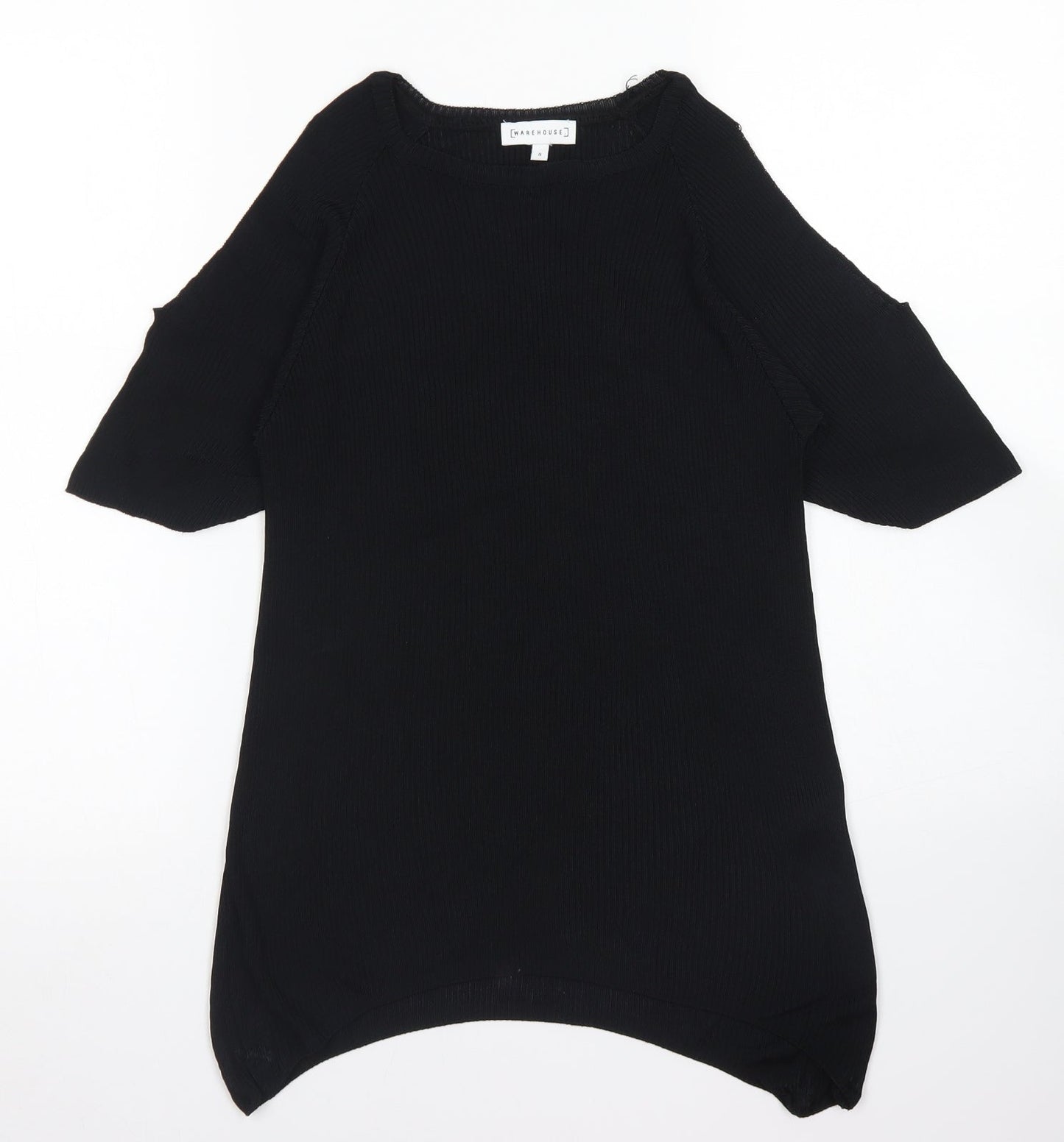 Womens UK Size 8 Warehouse Black Basic Blouse