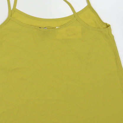Matalan Womens Green  Polyester Basic Tank Size 10 Scoop Neck