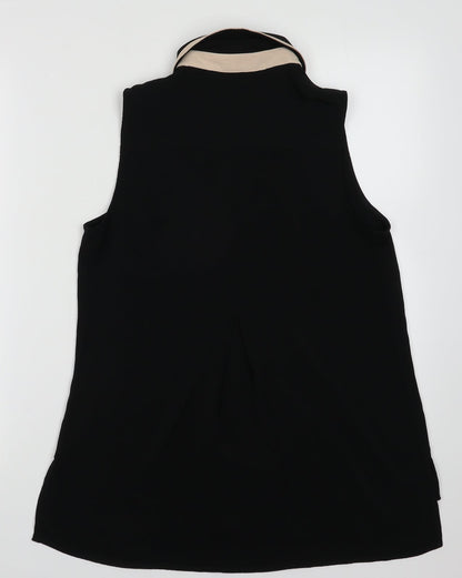 Womens UK Size 10 Warehouse Black Basic Button-Up