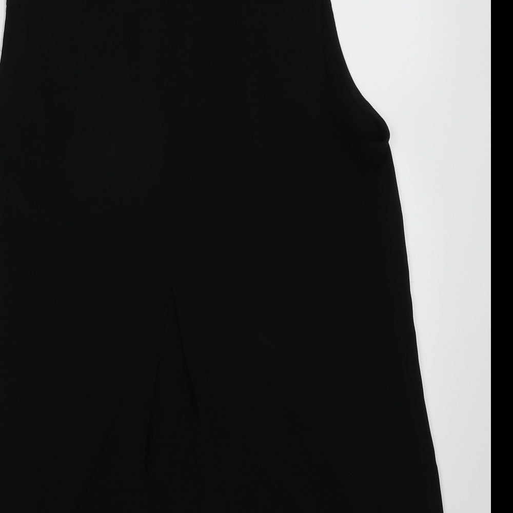 Womens UK Size 10 Warehouse Black Basic Button-Up