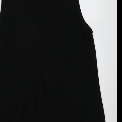 Womens UK Size 10 Warehouse Black Basic Button-Up