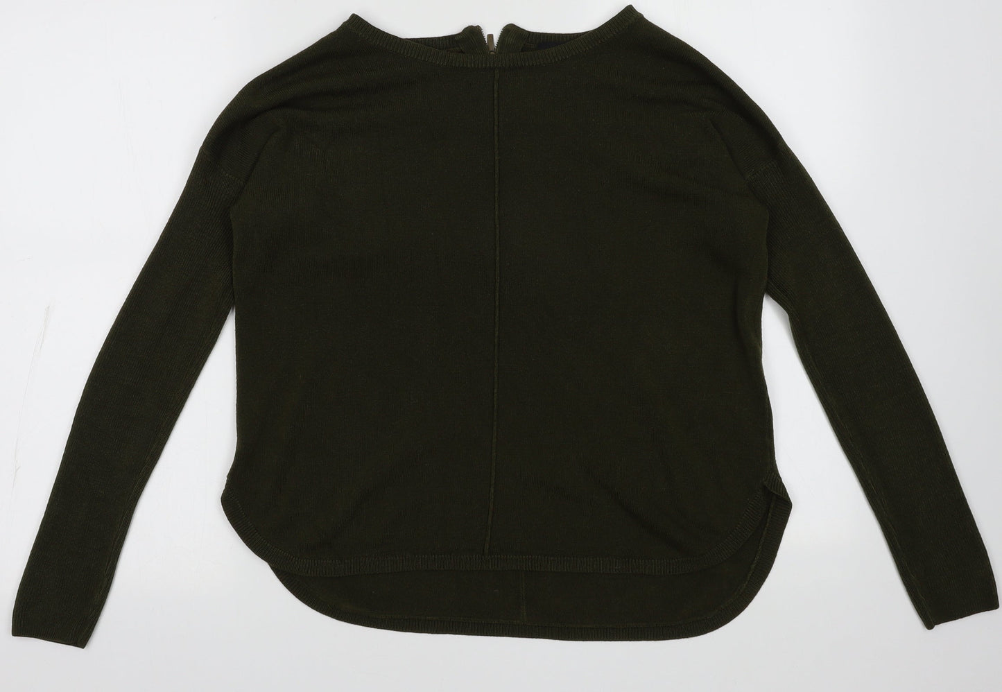 New Look Womens Green  Acrylic Pullover Sweatshirt Size 12  Zip