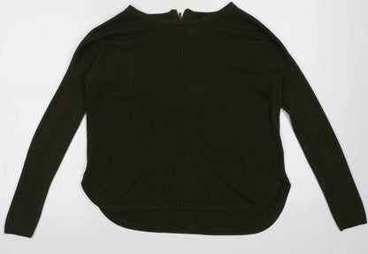 New Look Womens Green  Acrylic Pullover Sweatshirt Size 12  Zip