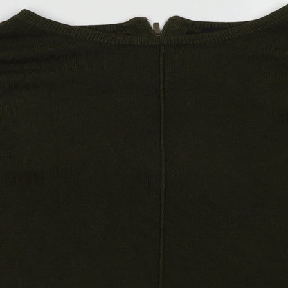 New Look Womens Green  Acrylic Pullover Sweatshirt Size 12  Zip