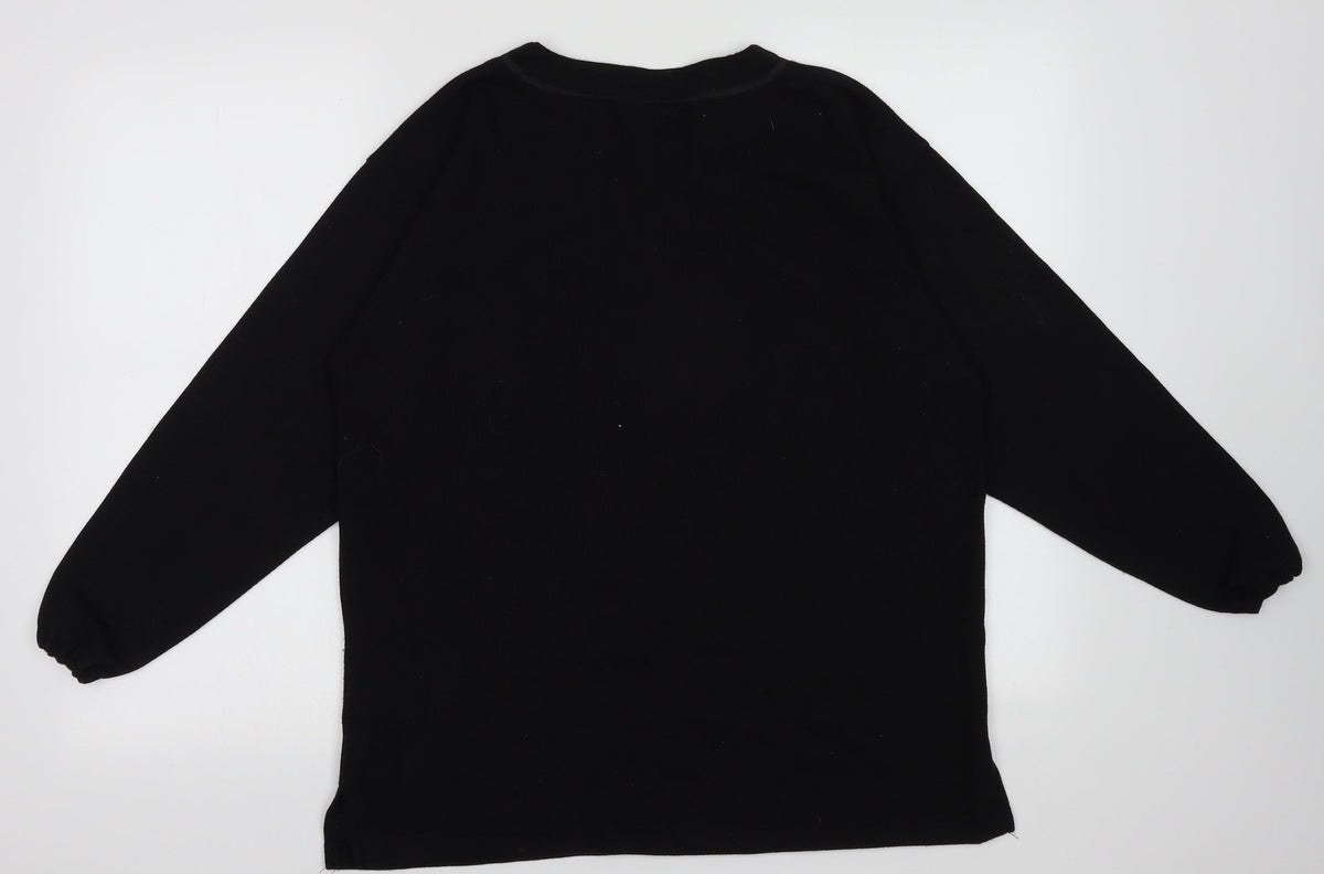 Back view of Paramour women’s black polyester pullover sweatshirt, size M, pullover