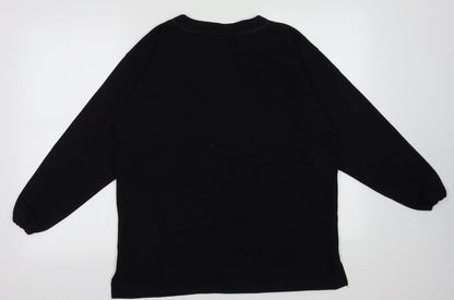 Back view of Paramour women’s black polyester pullover sweatshirt, size M, pullover