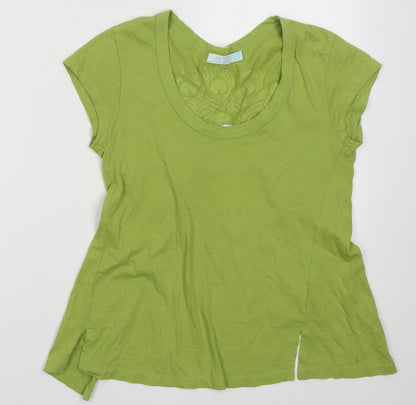 Womens UK Size S Zara Green Basic T-Shirt