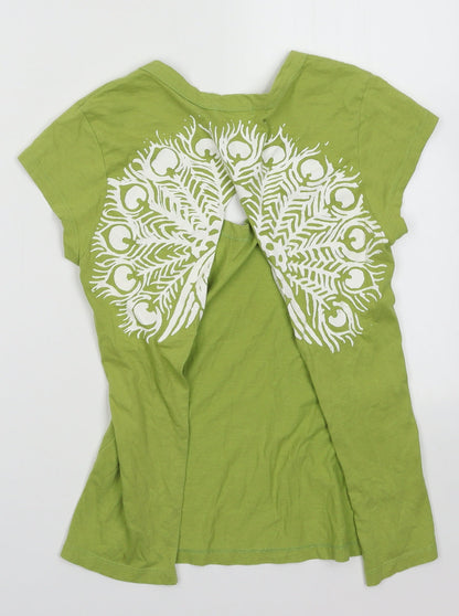 Womens UK Size S Zara Green Basic T-Shirt