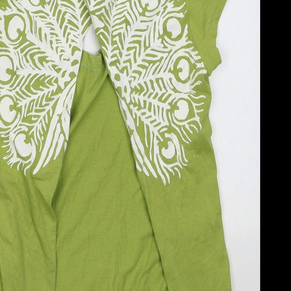 Womens UK Size S Zara Green Basic T-Shirt