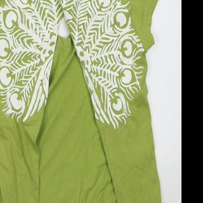 Womens UK Size S Zara Green Basic T-Shirt