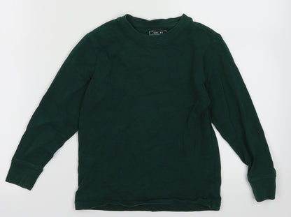 Additional front view of Next boys’ green cotton pullover sweatshirt, size 6, years pullover