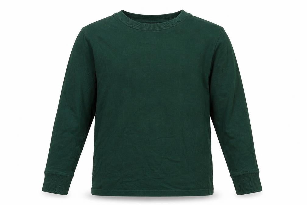Front view of Next boys’ green cotton pullover sweatshirt, size 6, years pullover