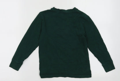 Back view of Next boys’ green cotton pullover sweatshirt, size 6, years pullover