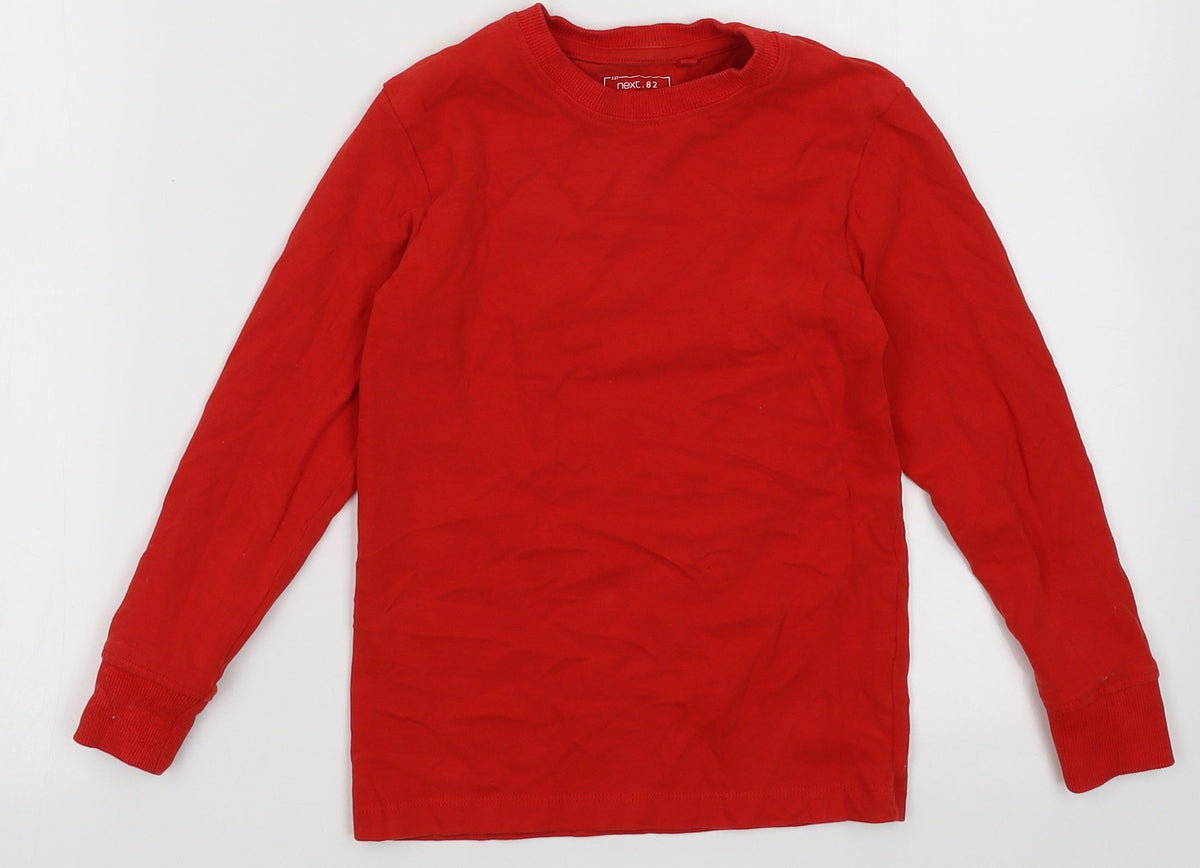 Additional front view of Next boys’ red cotton pullover sweatshirt, size 6, years pullover