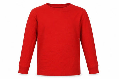 Front view of Next boys’ red cotton pullover sweatshirt, size 6, years pullover