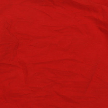 Brand and care label for Next boys’ red cotton pullover sweatshirt, size 6, years pullover