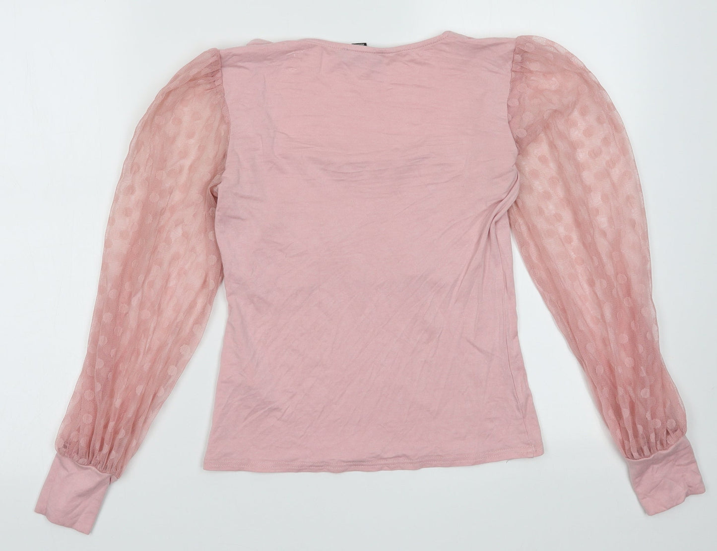 Womens UK Size 10 New Look Pink Basic Blouse