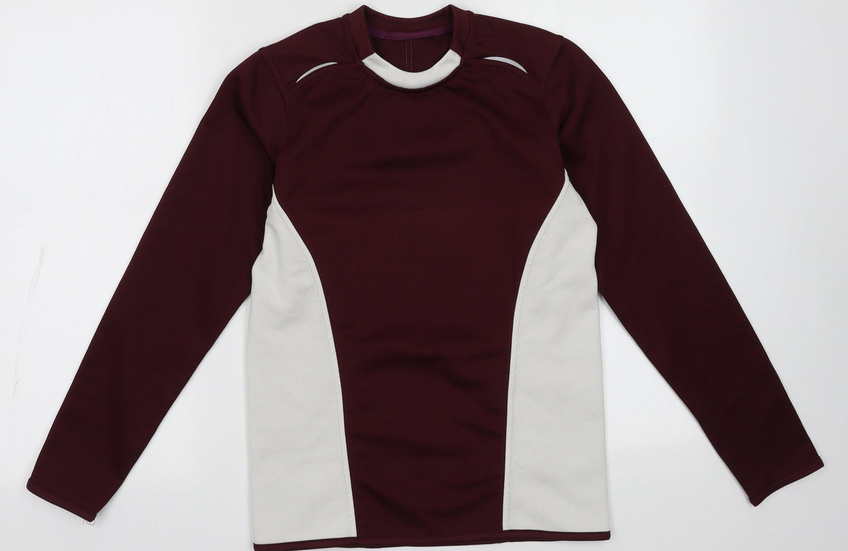 Additional front view of Aptus men’s purple polyester pullover sweatshirt, size S