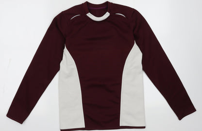 Additional front view of Aptus men’s purple polyester pullover sweatshirt, size S