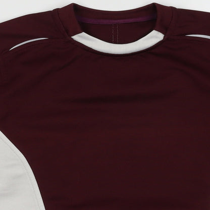 Close-up detail of Aptus men’s purple polyester pullover sweatshirt, size S