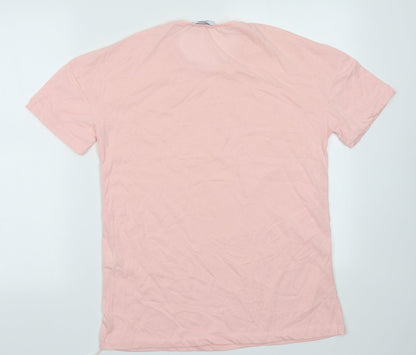 Jetty Womens Pink  Polyester Basic T-Shirt Size S Crew Neck