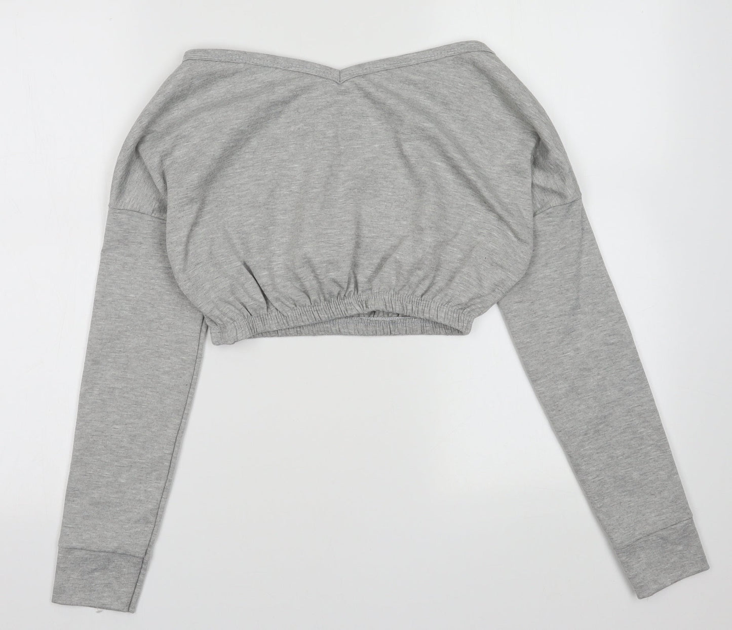 Boohoo Womens Grey  Viscose Pullover Sweatshirt Size S  Pullover - cropped