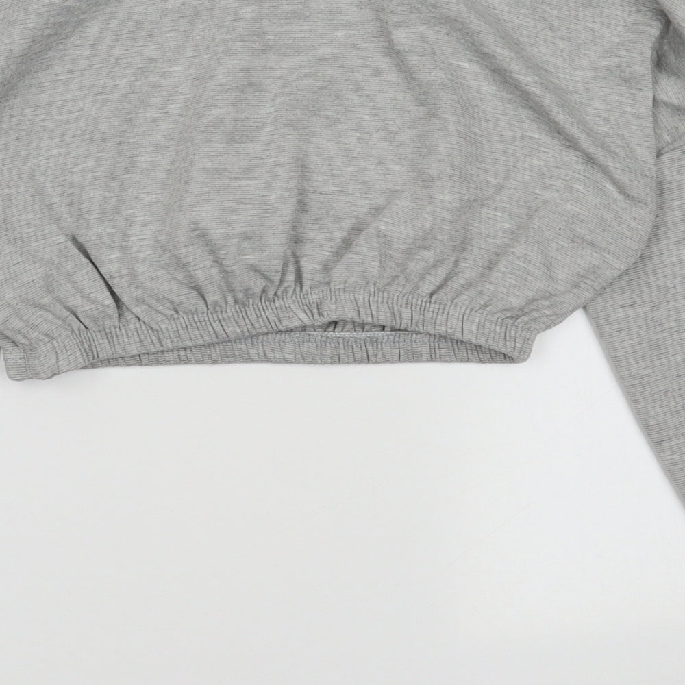 Boohoo Womens Grey  Viscose Pullover Sweatshirt Size S  Pullover - cropped