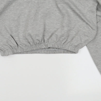 Boohoo Womens Grey  Viscose Pullover Sweatshirt Size S  Pullover - cropped