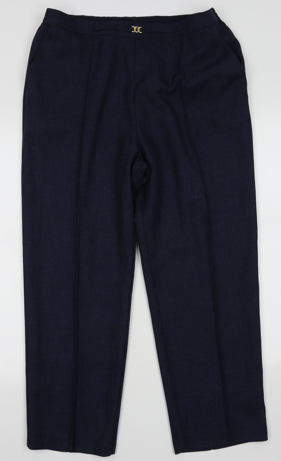 Womens UK Size 18 Marks and Spencer Regular Fit  Blue Trousers