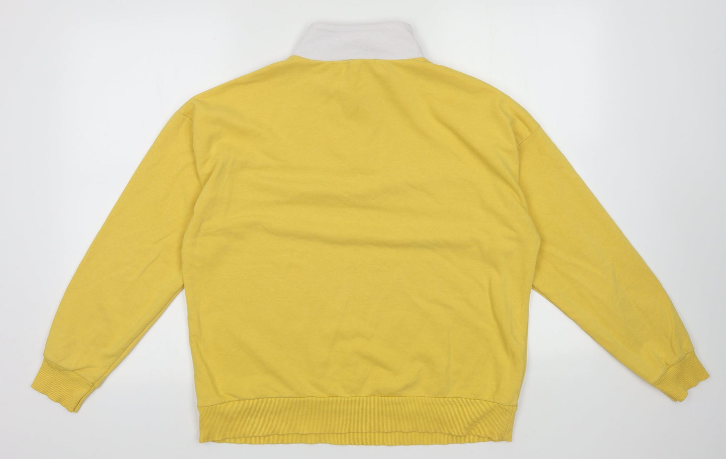 New Look Womens Yellow Striped Cotton Pullover Sweatshirt Size 12  Zip