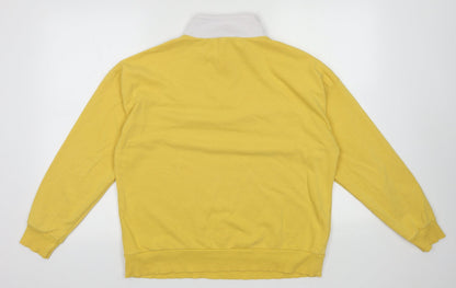 New Look Womens Yellow Striped Cotton Pullover Sweatshirt Size 12  Zip