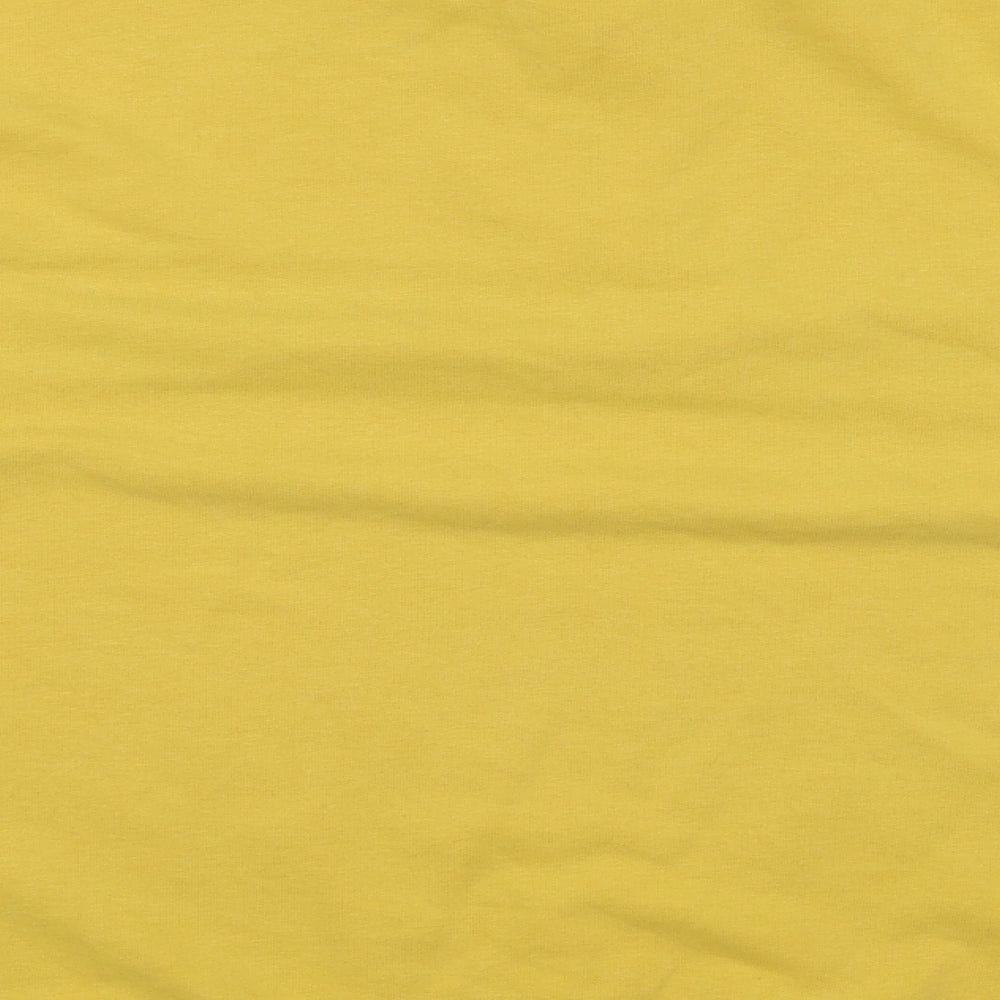 New Look Womens Yellow Striped Cotton Pullover Sweatshirt Size 12  Zip