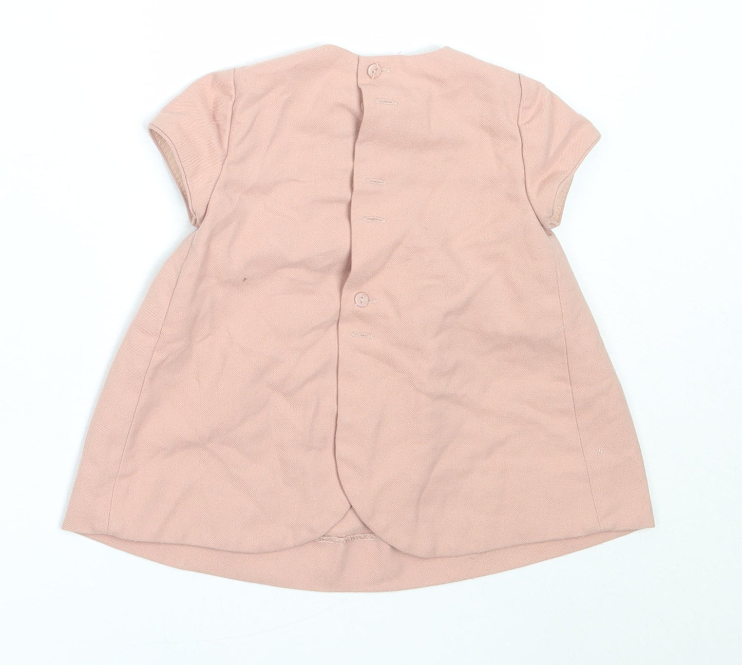 Zara Girls Pink  Cotton Shift  Size 3-6 Months  Round Neck