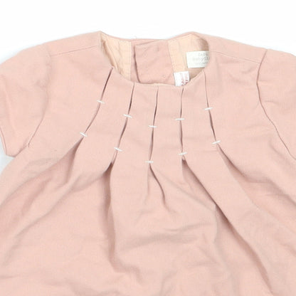 Zara Girls Pink  Cotton Shift  Size 3-6 Months  Round Neck