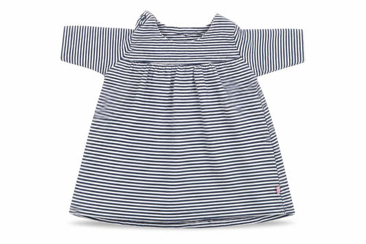 Marks and Spencer Girls Blue Striped Cotton Fit & Flare  Size 0-3 Months  Round Neck