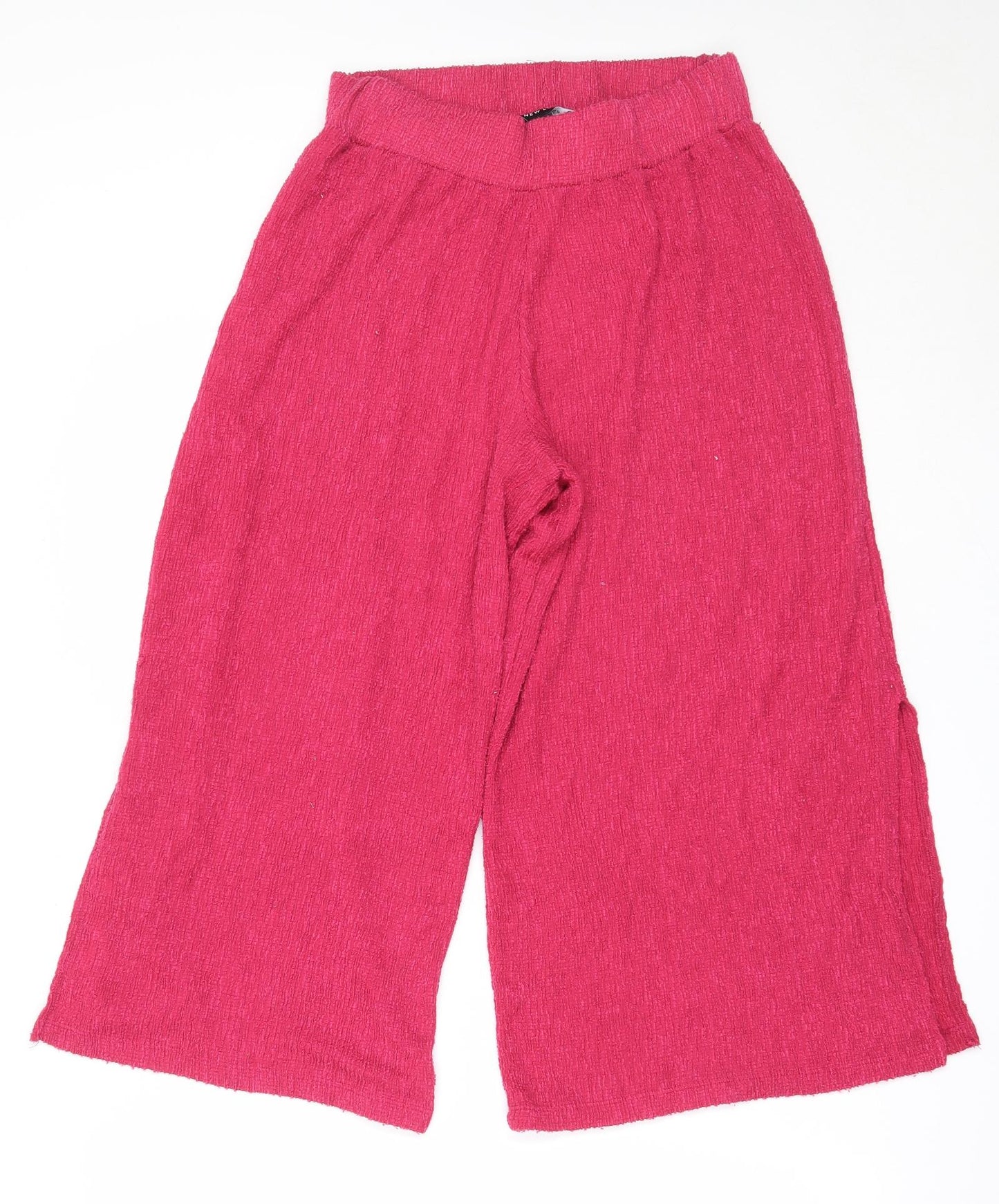New Look Womens Pink  Polyester Cropped Trousers Size 10 L21 in Regular
