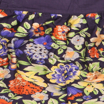 Mango Womens Purple Floral Cotton Flare Skirt Size 40