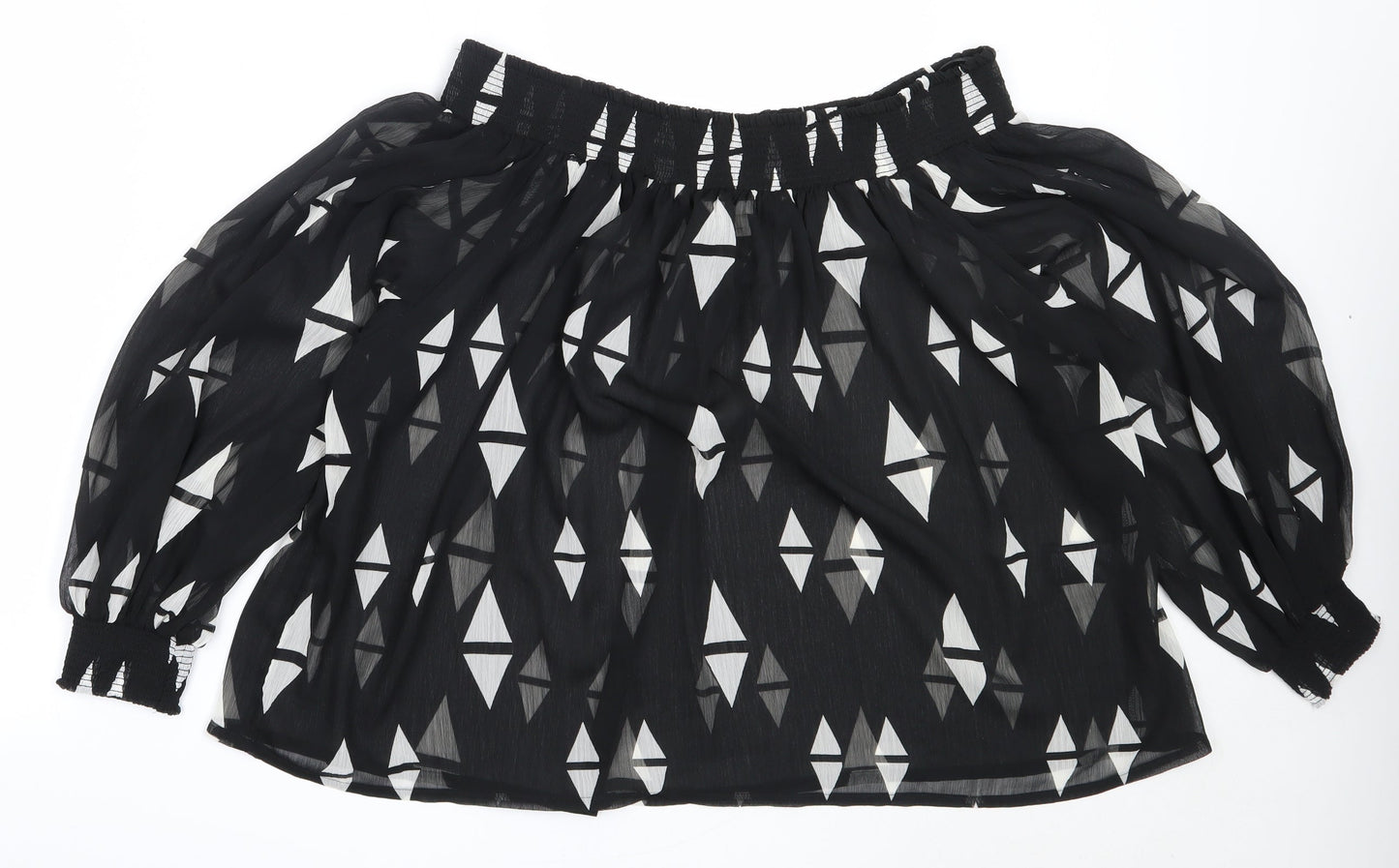 Womens UK Size 10 H&M Black Basic Blouse