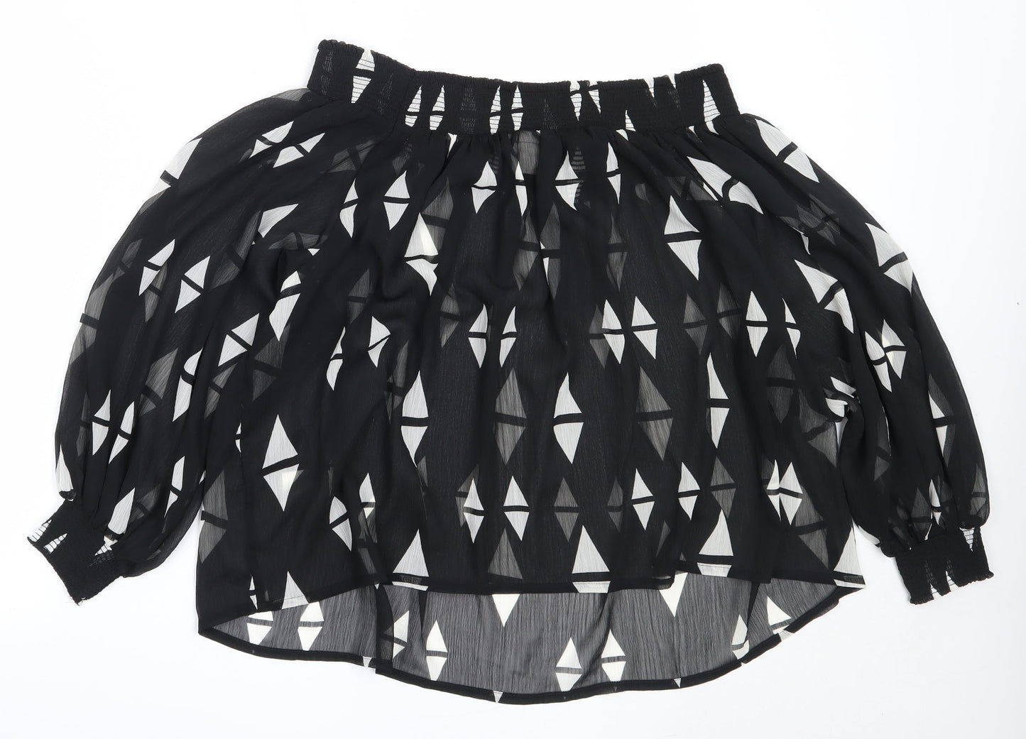 Womens UK Size 10 H&M Black Basic Blouse