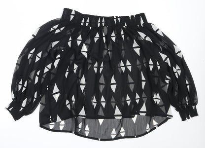 Womens UK Size 10 H&M Black Basic Blouse