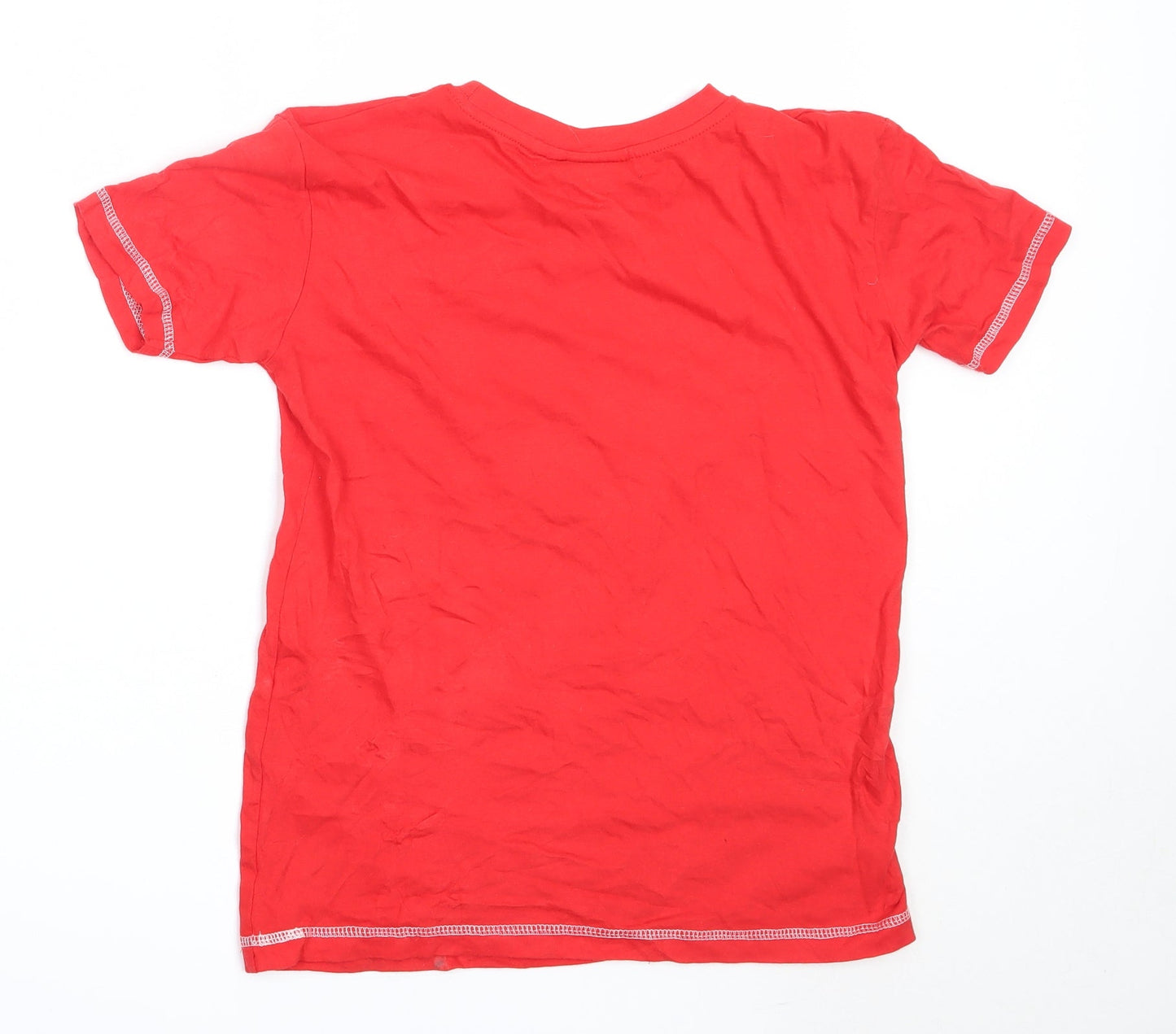 Preworn Boys Red  Cotton Basic T-Shirt Size 11-12 Years Round Neck  - ireland