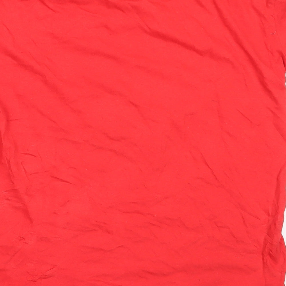 Preworn Boys Red  Cotton Basic T-Shirt Size 11-12 Years Round Neck  - ireland