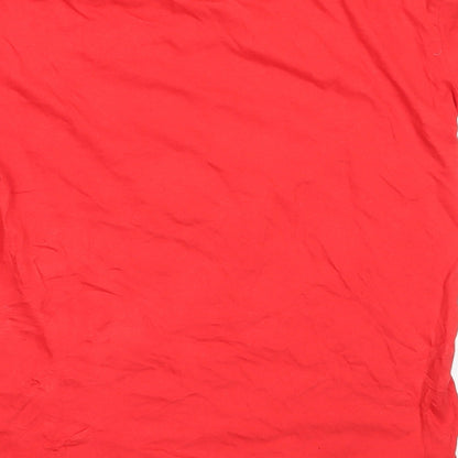Preworn Boys Red  Cotton Basic T-Shirt Size 11-12 Years Round Neck  - ireland